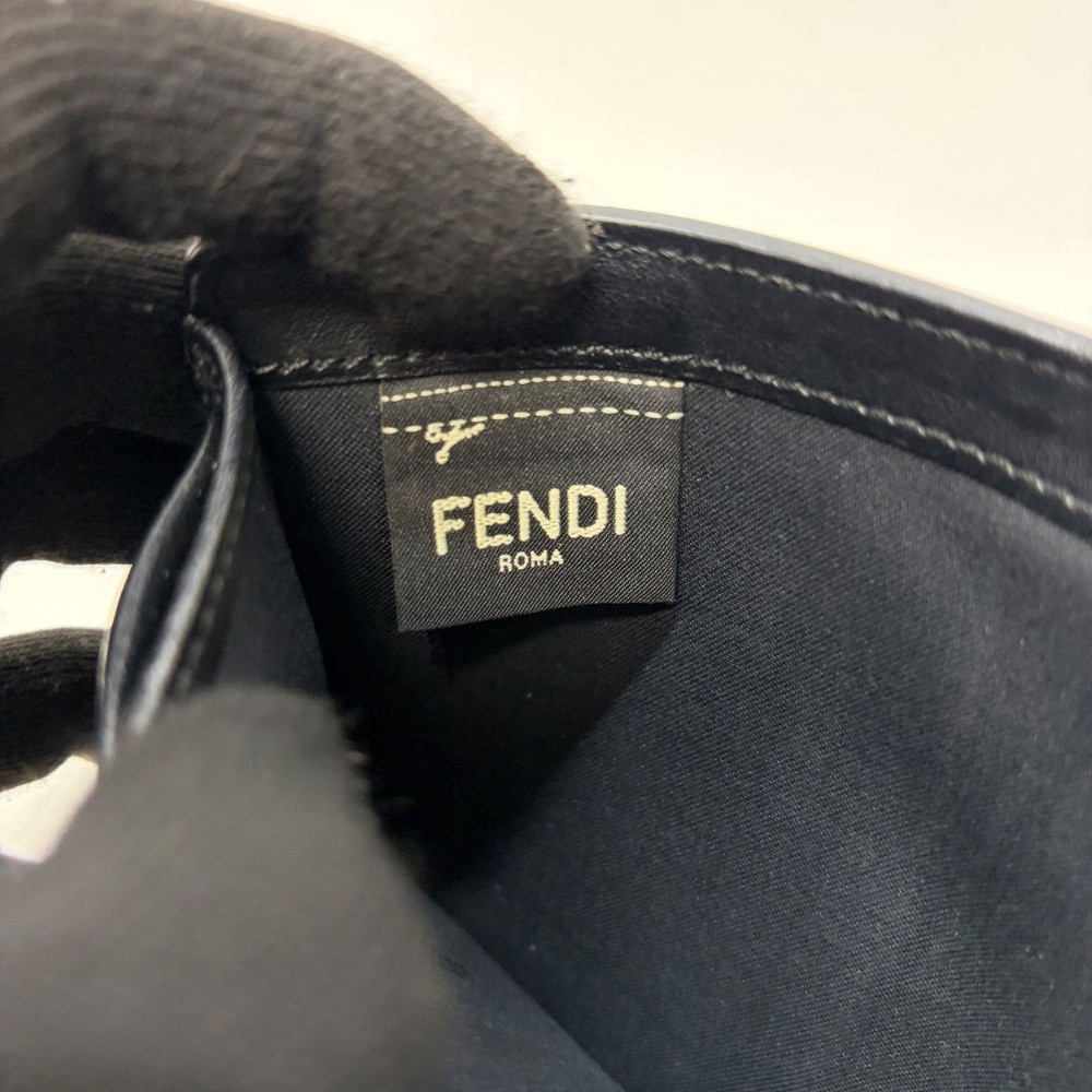 FENDI Compact Wallet Black Leather