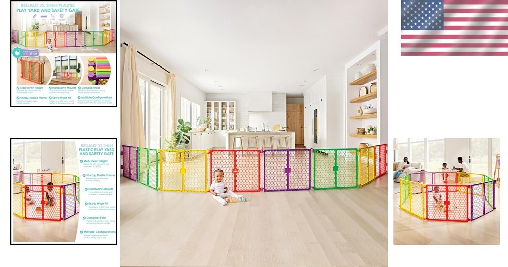 Super Wide Baby Gate & Playpen Combo