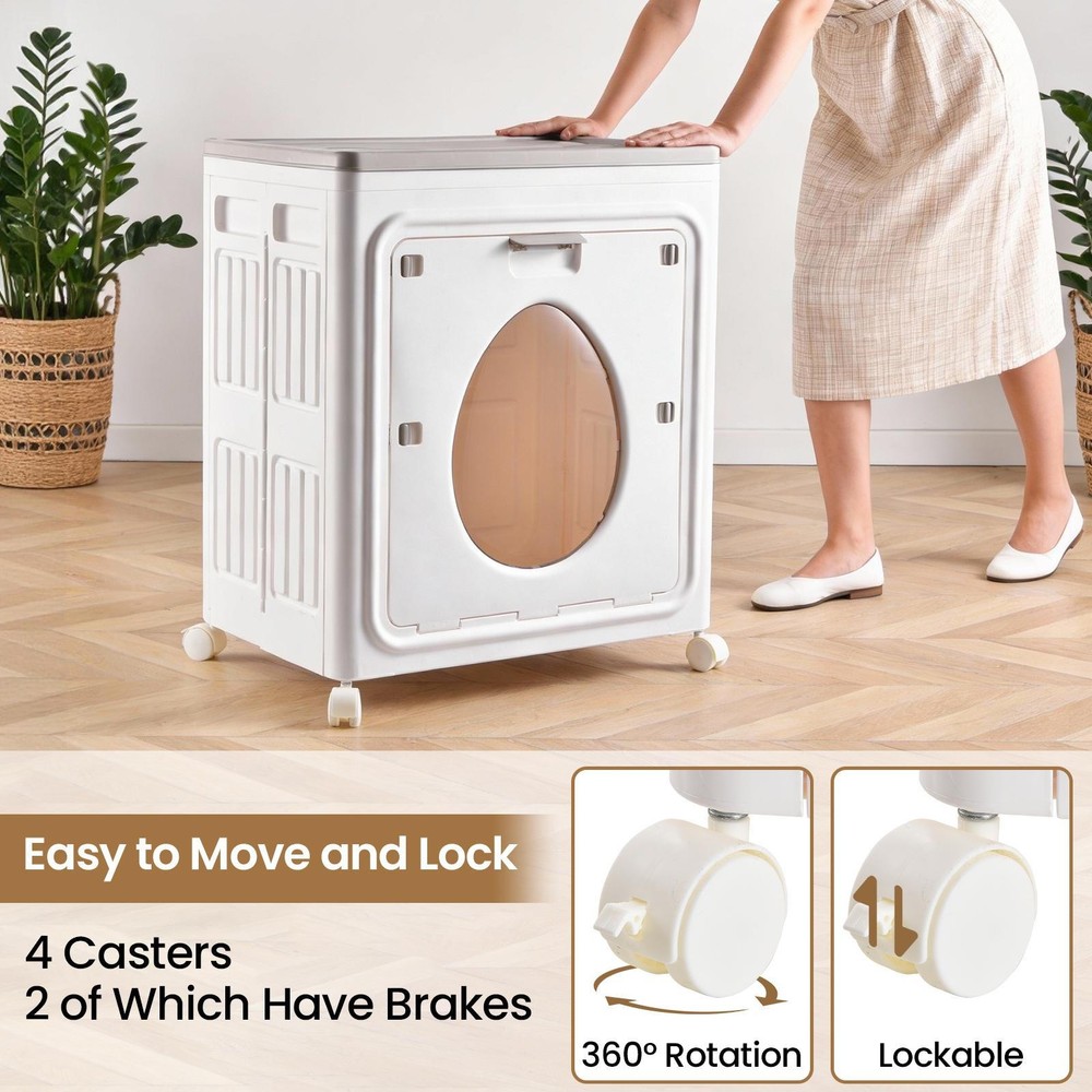 Laundry Basket with Wheels, Laundry Hamper Clothes Hamper, Rolling Laundry Baske