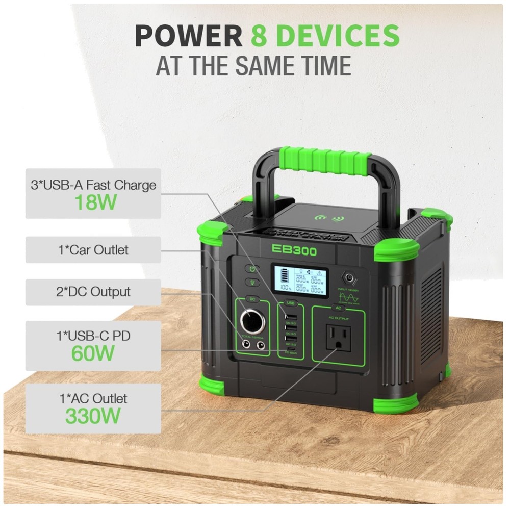 Compact 330W Solar Generator - Camping Essential