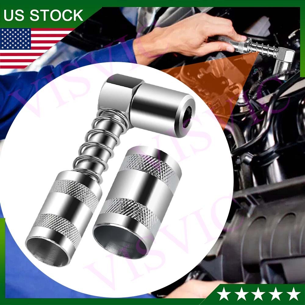 Grease Nozzle Grease Gun- Accessory 90 Degree Grease Coupler Adapter