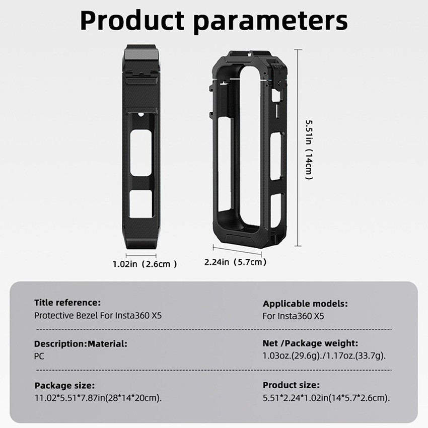 Frame Protective Frame Camera Rabbit Cage Protective Case for Insta360 X5