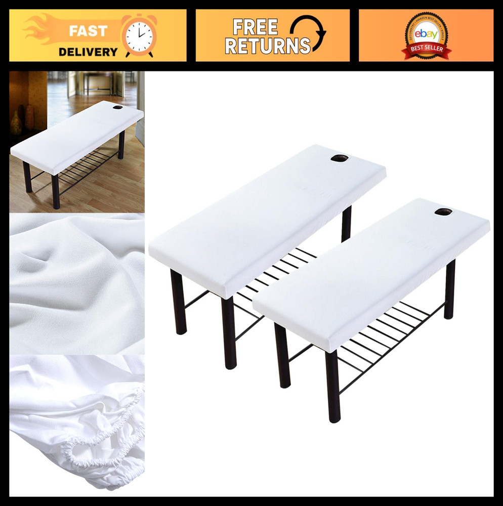Professional Massage Bed Cover Set, Soft Elastic Table Sheet with Face Hole - 2