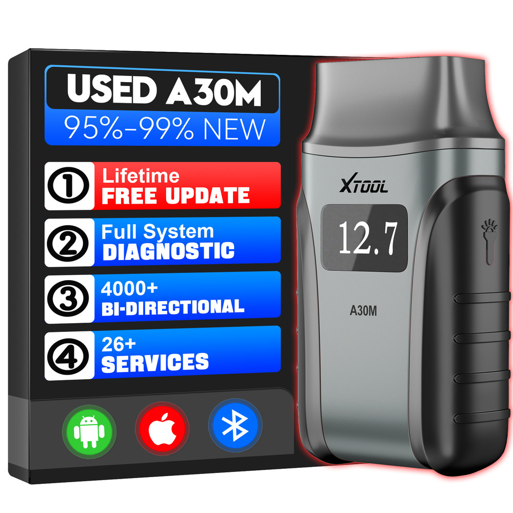 USED XTOOL A30M Auto Full System Diagnostic Tool OBD2 Code Reader 26+ Services