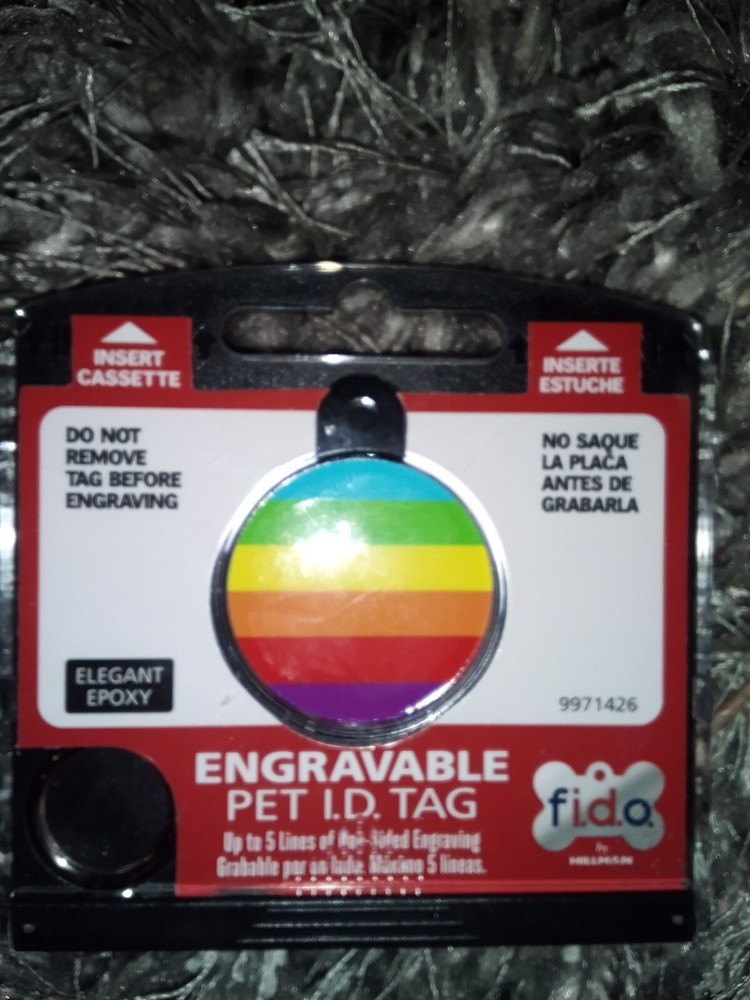 FIDO engravable Pet I.D. Tag - Rainbow