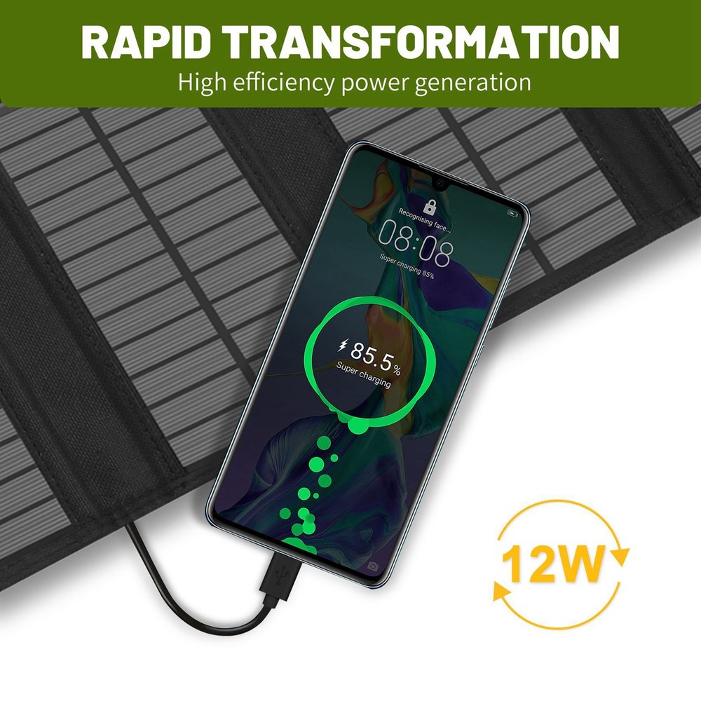 12W Foldable USB Solar Panel Solar Cell Portable Folding Solar Panel for9542