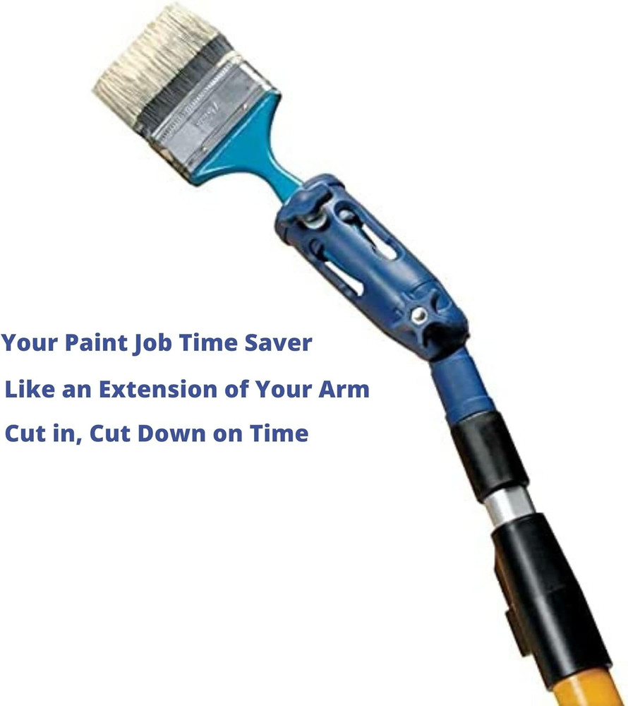 Multi-Angle Paint Brush Extender - Extension Pole Attachment Holder for Paint Br