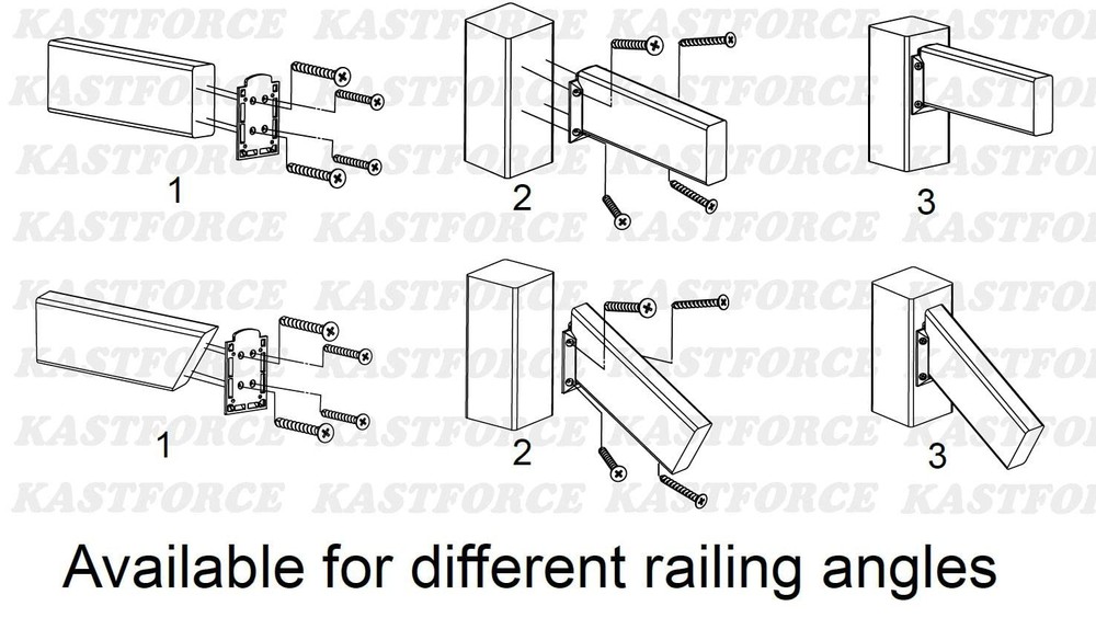 KASTFORCE 20pc Nylon Deck Railing Brackets Connectors with 160pcs RustFree Sc...