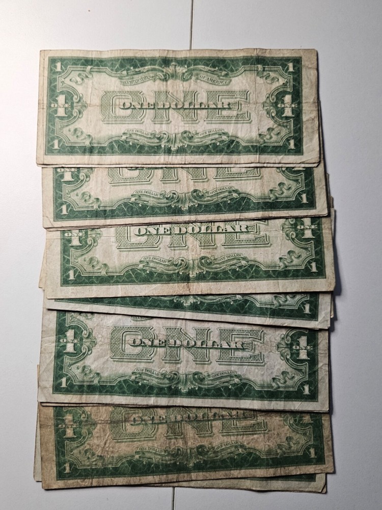 1928 $1 SILVER CERTIFICATE "FUNNY BACK" circulated note