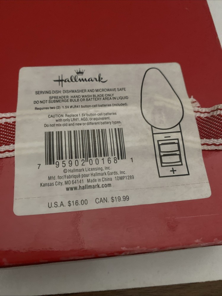 Hallmark Christmas Tree Serving Dish with Lighted Spreader
