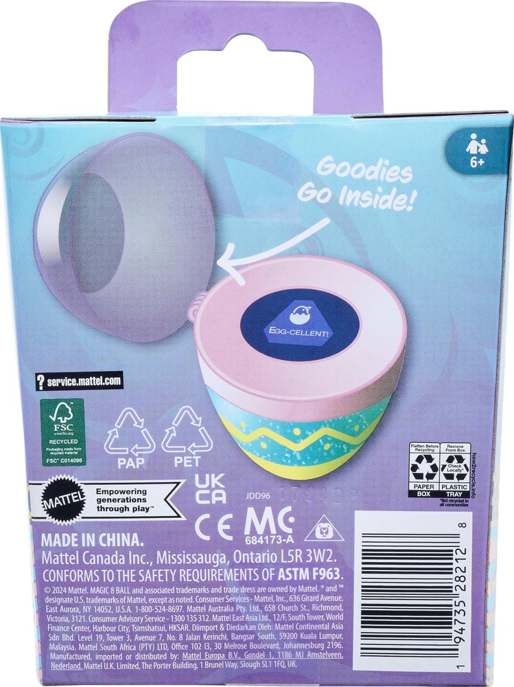Pack of 4- Mattel Games Easter Magic 8 Ball, Fortune-Telling Easter Egg