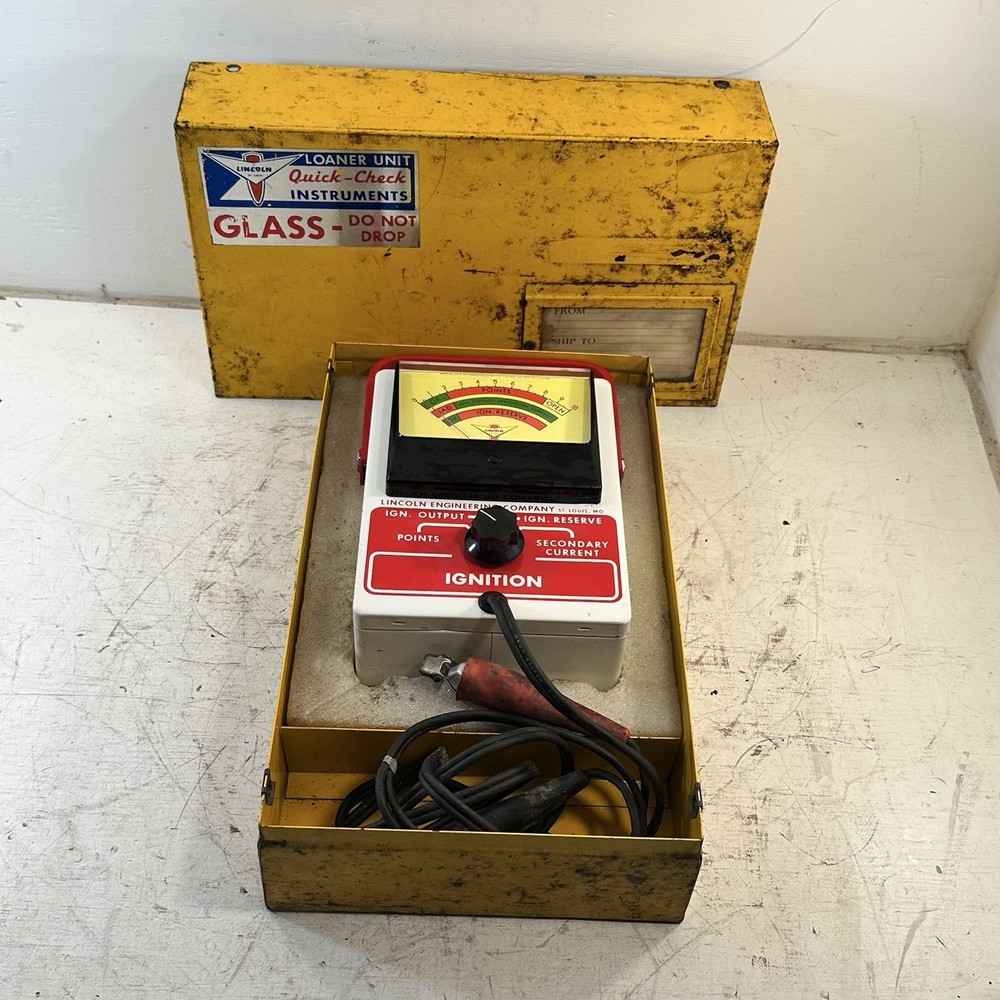LINCOLN MODEL 358 Ignition Points Output Secodary Current Meter Made By Simpson