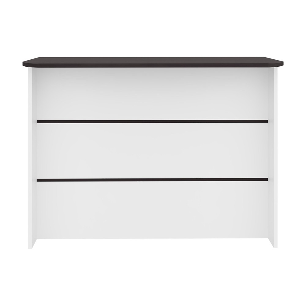 Wenge and White Kitchen Island with Ample Storage Space
