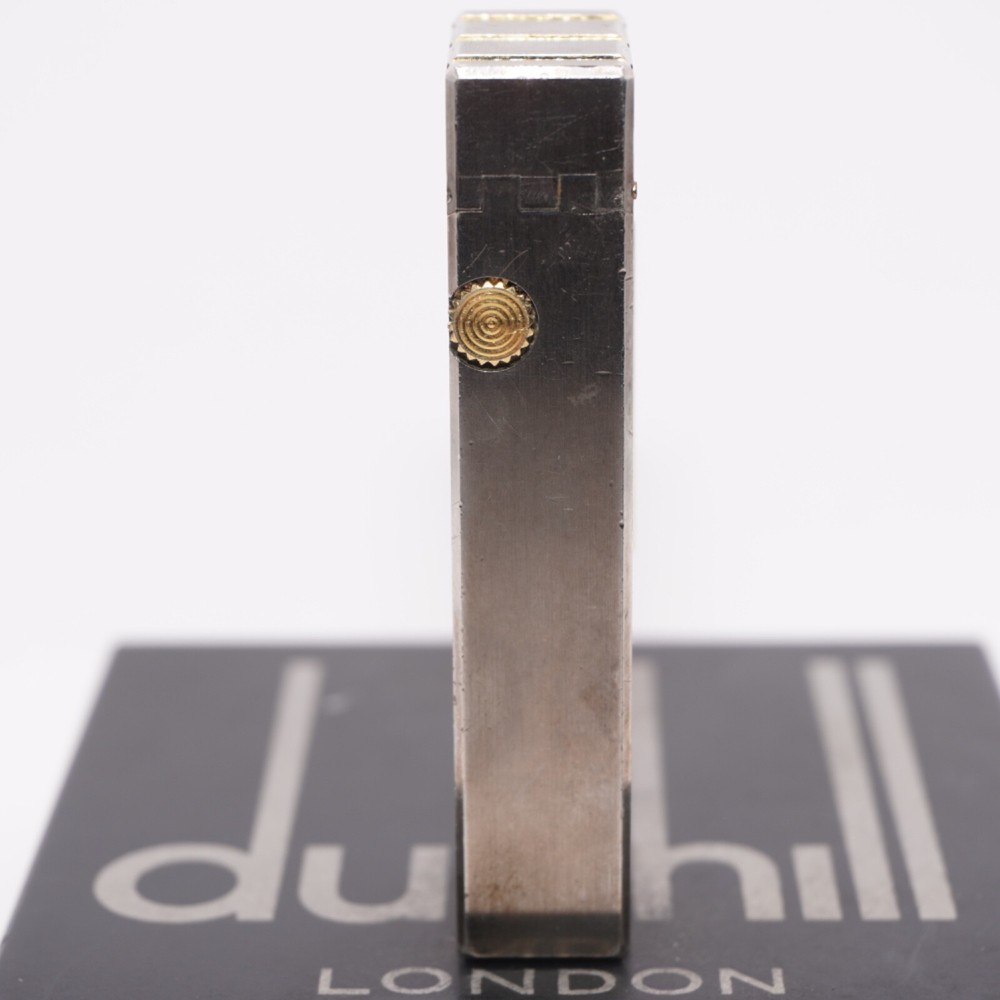Dunhill Silver Rollagas Lighter Threes Gold Line_Ultrasonically cleaned_WORKING