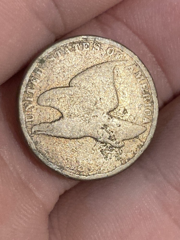 1858 flying eagle cent Good Details Cleaned Corroded