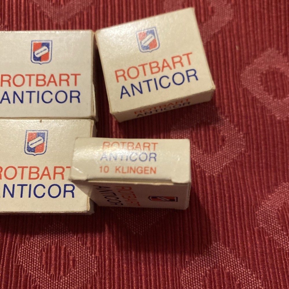 Vintage Rotbart Anticor razor blades - 4 Boxes 40 blades
