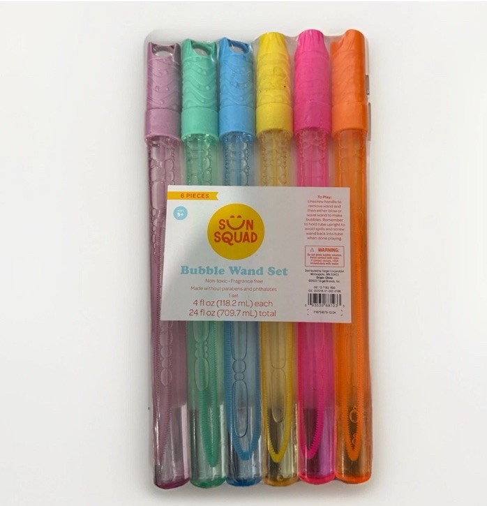 Target Sun Squad Bubble Wand Set 6 Pieces New!