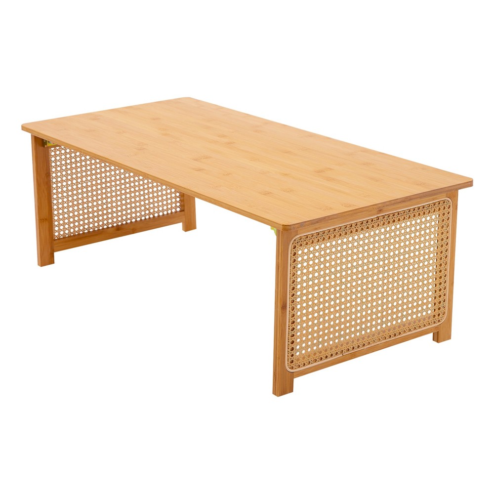 Floor Table Foldable Bamboo Low Table Imitation Rattan Table Tea Ceremony Table
