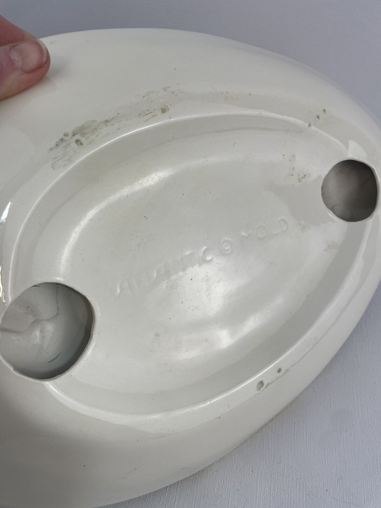 VTG Atlanic Mold Pastel Deviled Egg Platter Tray Dish w/Handle 14×10 Easter
