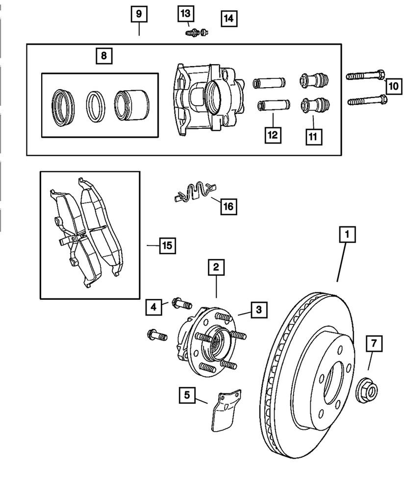 Genuine Mopar Disc Brake Piston Package 5086166AA