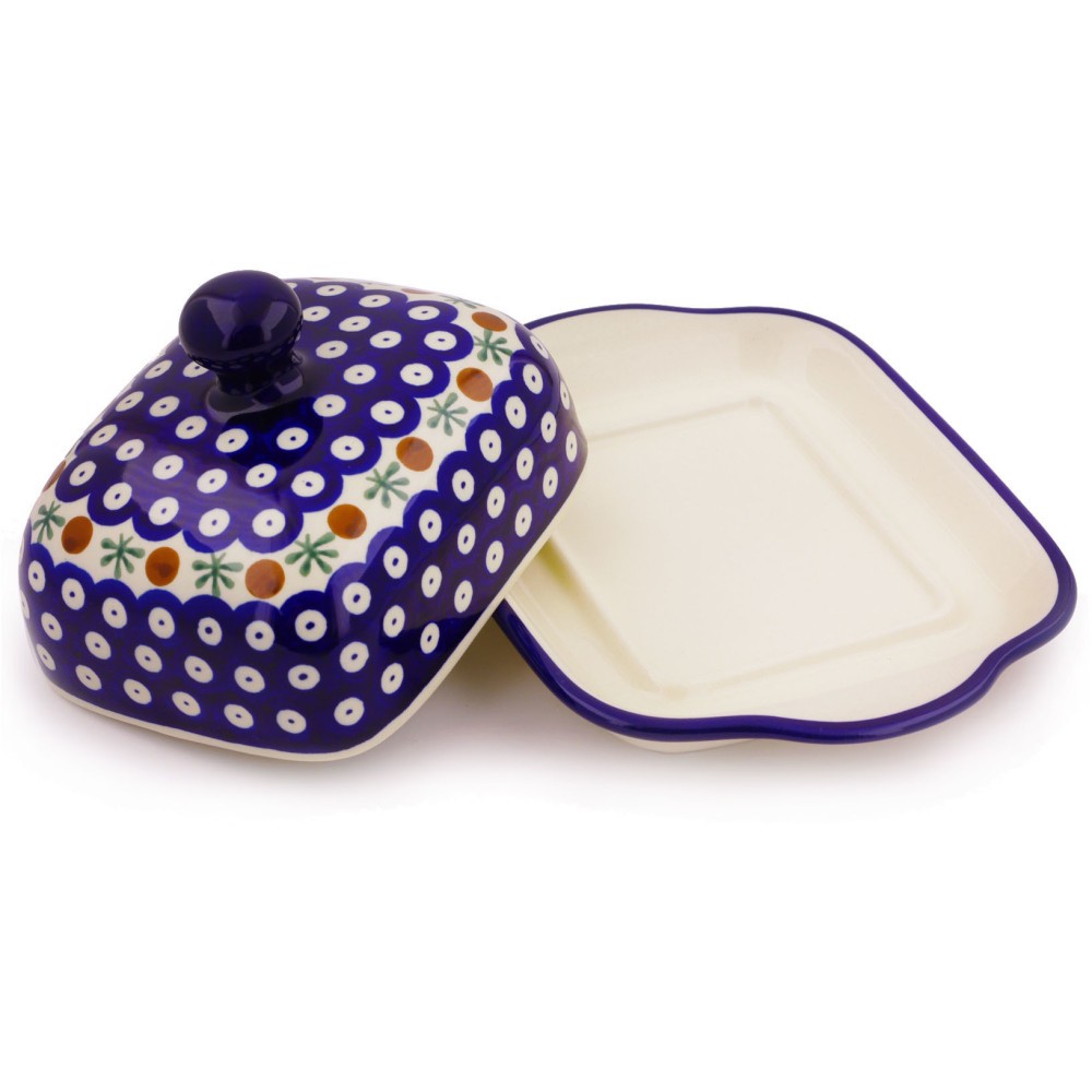 Polish Pottery Butter Dish 8" Mosquito