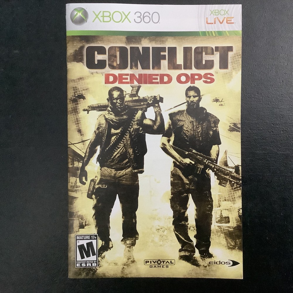 Conflict Denied Ops Microsoft Xbox 360 Instruction Manual Only