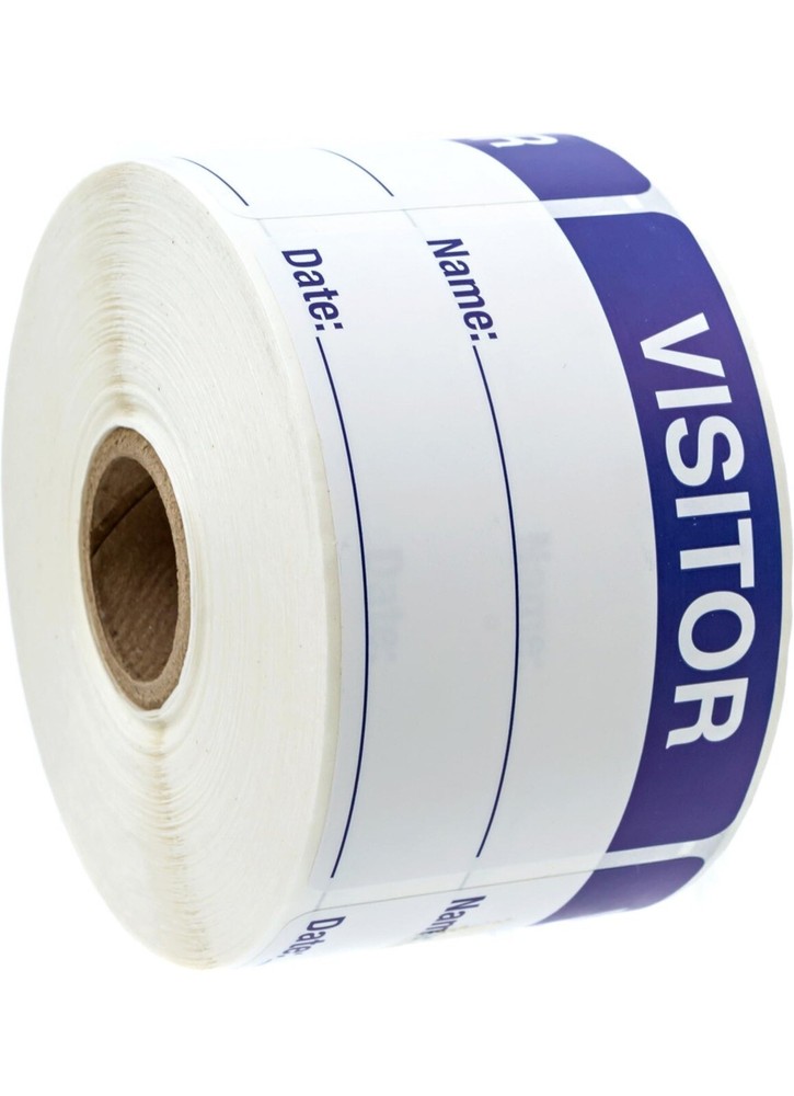 Blue White Visitor Labels/Blue and White Identification Stickers