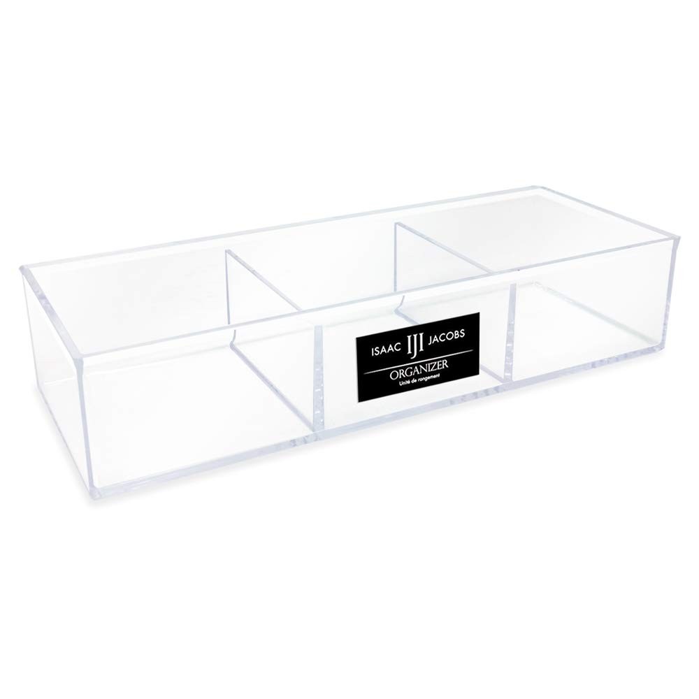 Large 3-Compartment Acrylic Stackable Organizer (12.9" L x 5" W x 2.7" H), Mu...