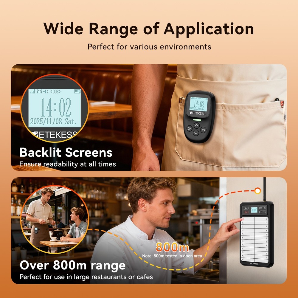 TD037 TD114 Kitchen Transmitter Pager,Server Transmitter,for Commercial Kitchens