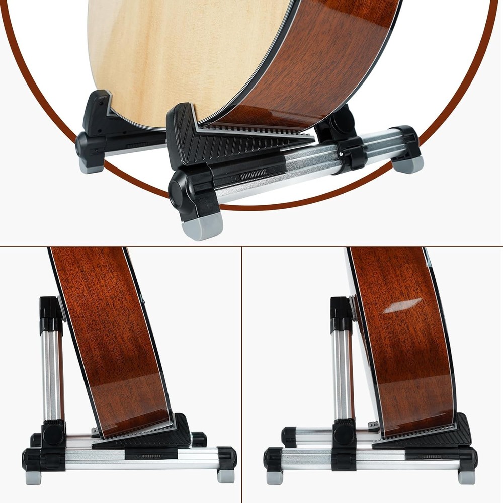 Adjustable, Portable Folding Univerial A-Frame Guitar Stand for Silver