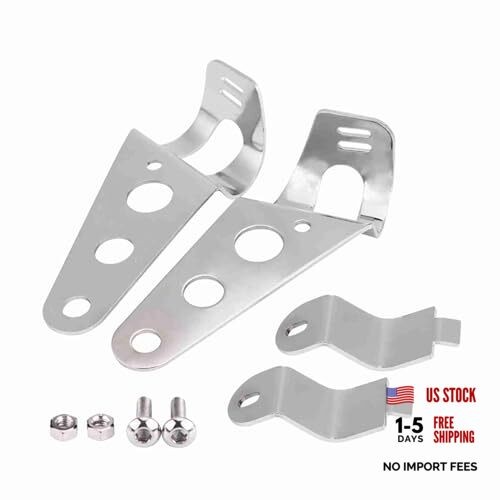 2pcs Motorcycle Headlight Mount Brackets Fork Racer 28mm-34mm Silver