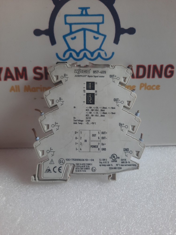 Wago 857-409 JUMPFLEX Bipolar Signal Isolator Module PLC Used