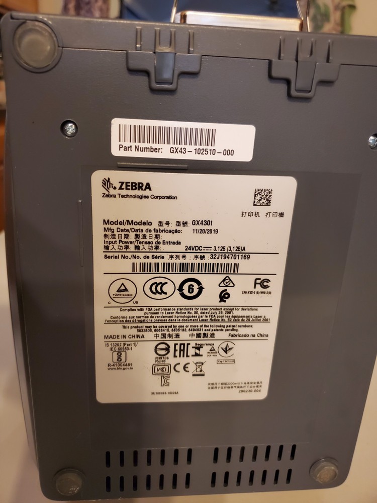 ZEBRA GX430t THERMAL BARCODE LABEL PRINTER .