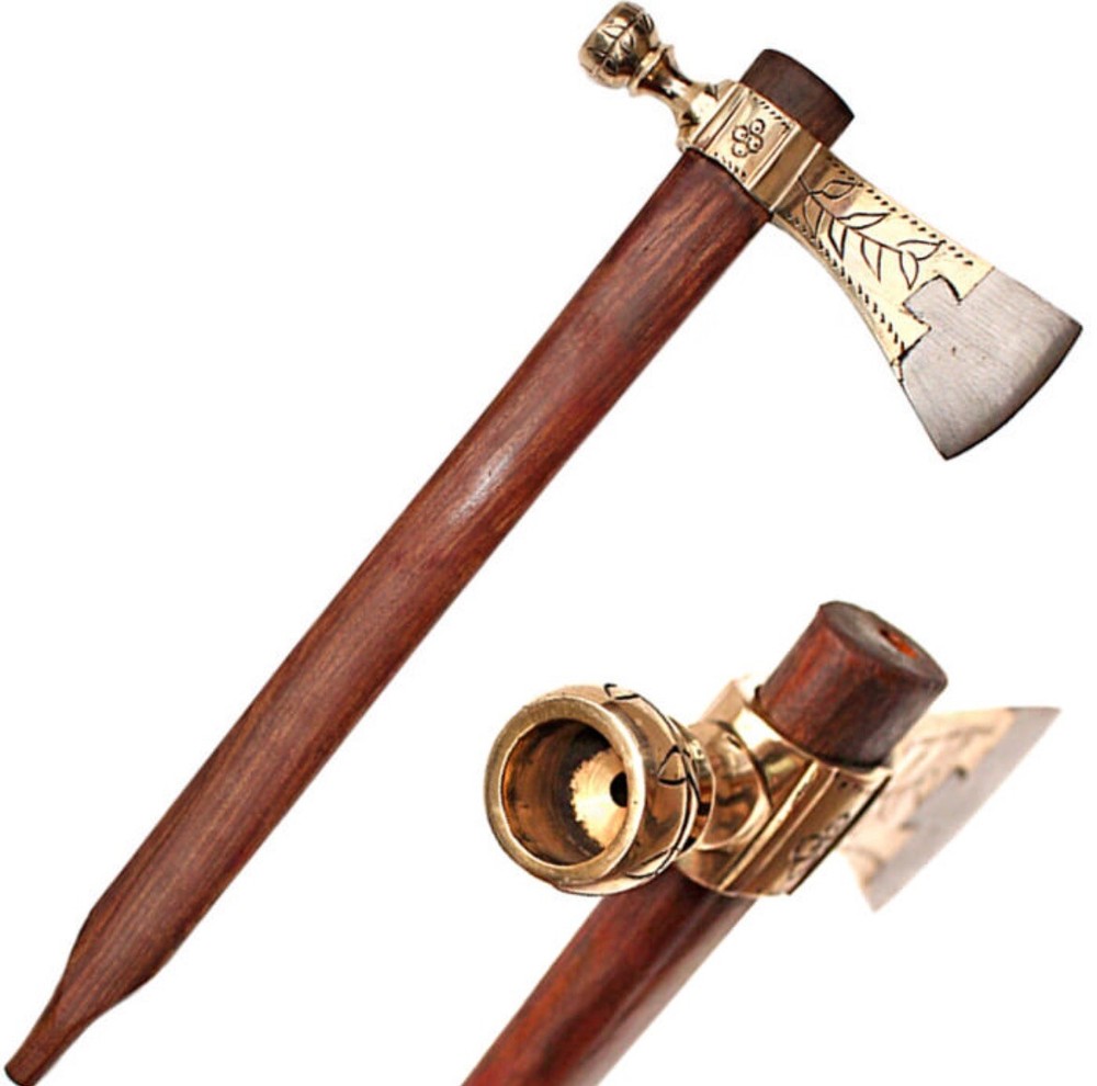 Decorative Brass Tomahawk Peace Pipe