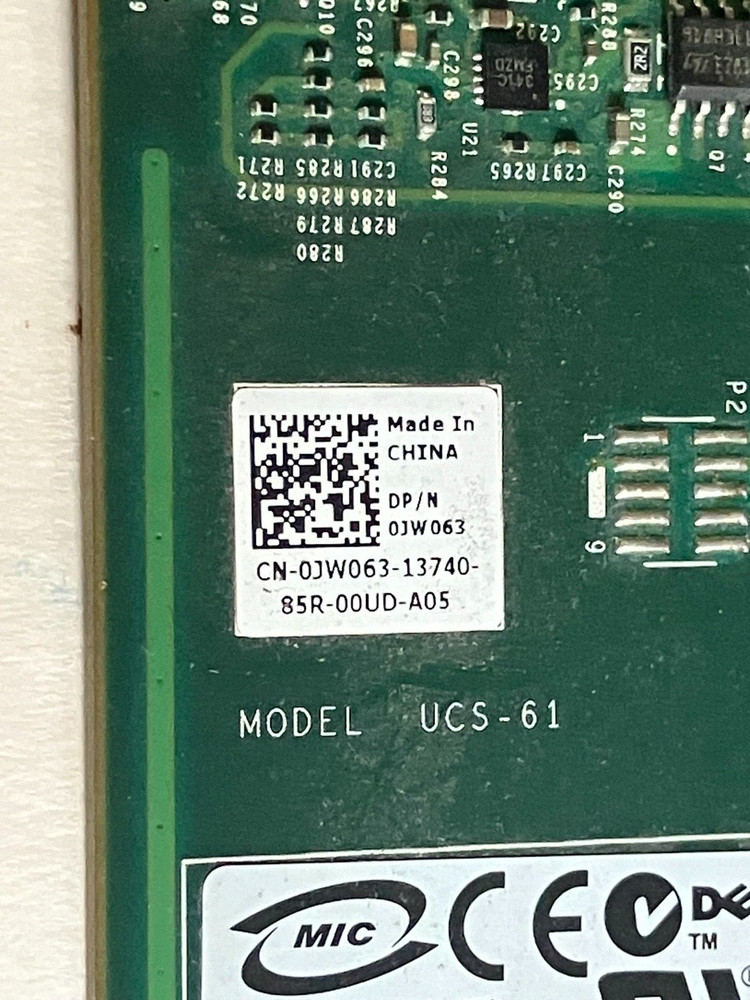 Dell 0JW063 RAID Controller Card