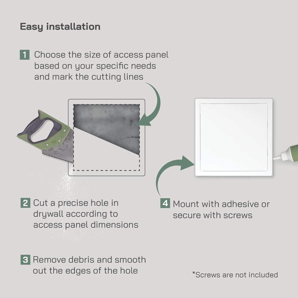12'' x 12'' Inch White Metal Access Panel with Click Function - Easy Access Door