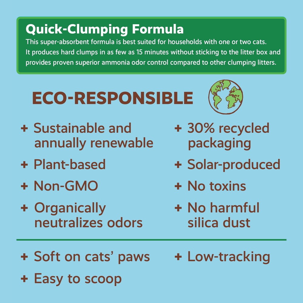 Fresh Quick-Clumping Cat Litter Walnut-Based Unscented 26 lb Bag Cat Litter