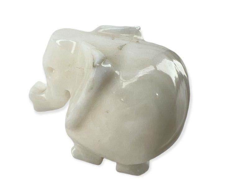 White Marble Elephant Carving