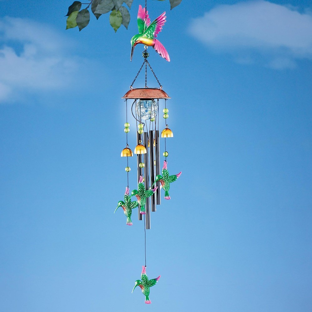Solar Hummingbird Bell Windchime