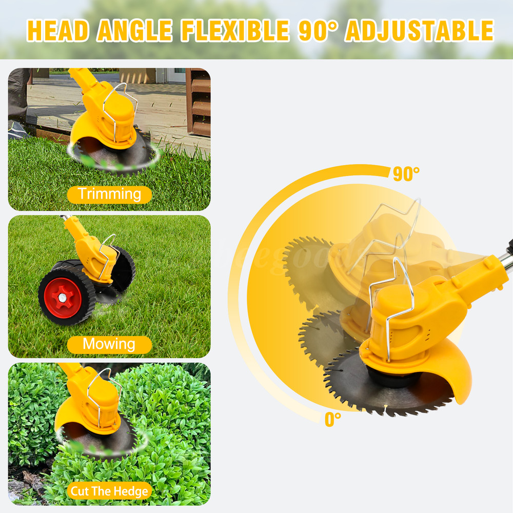 Electric Cordless Grass String Trimmer Lawn Edger Weed Eater Wacker w/ 2 Battery