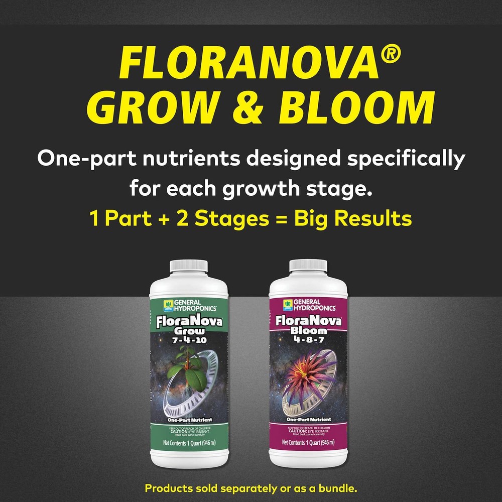 General Hydroponics FloraNova Bloom, One-Part Nutrient, 1 Quart