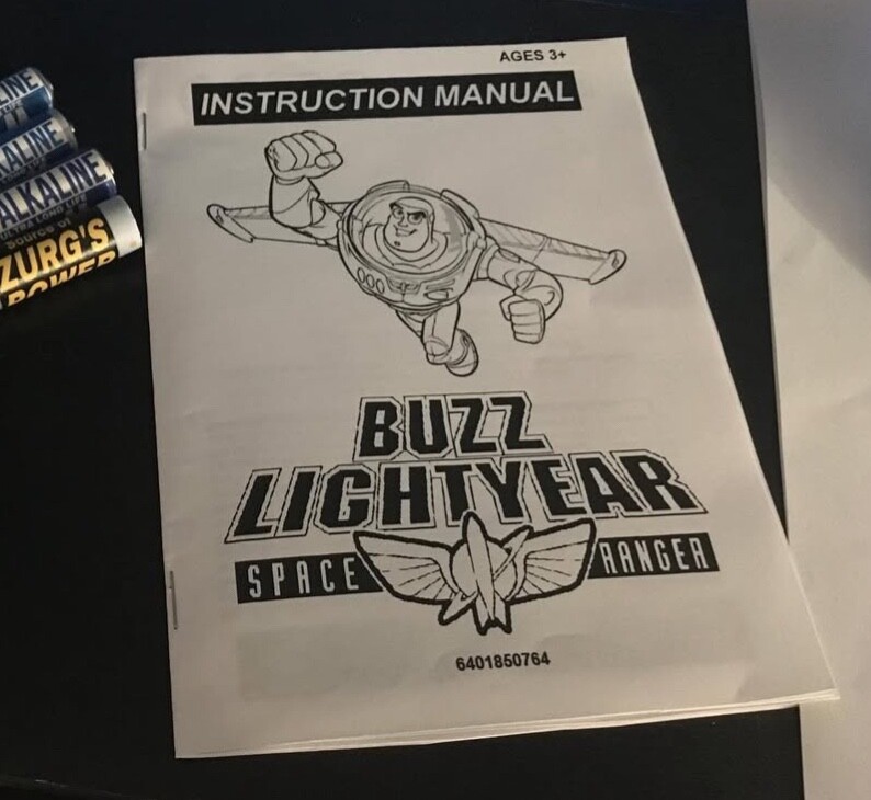 custom Toy Story Buzz Lightyear INSTRUCTION MANUAL replica