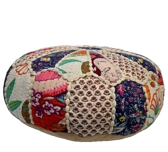 Patchwork Pouffe (Footstool), Approx. 60" Circumferance, Multicolored