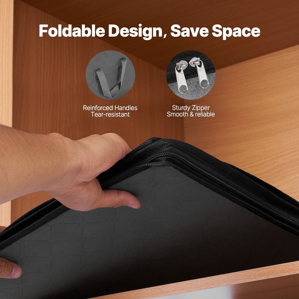 6-Pack 60L Space-Saving Bags for Efficient Home Closet Management System Grey
