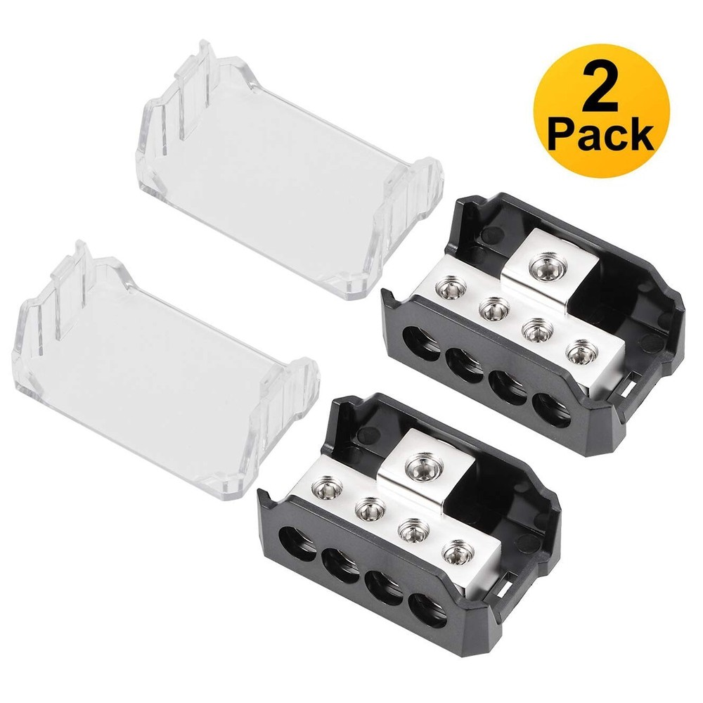 Professional Grade 4-Way Audio Power Distributor - Easy Installation, 2 Pack