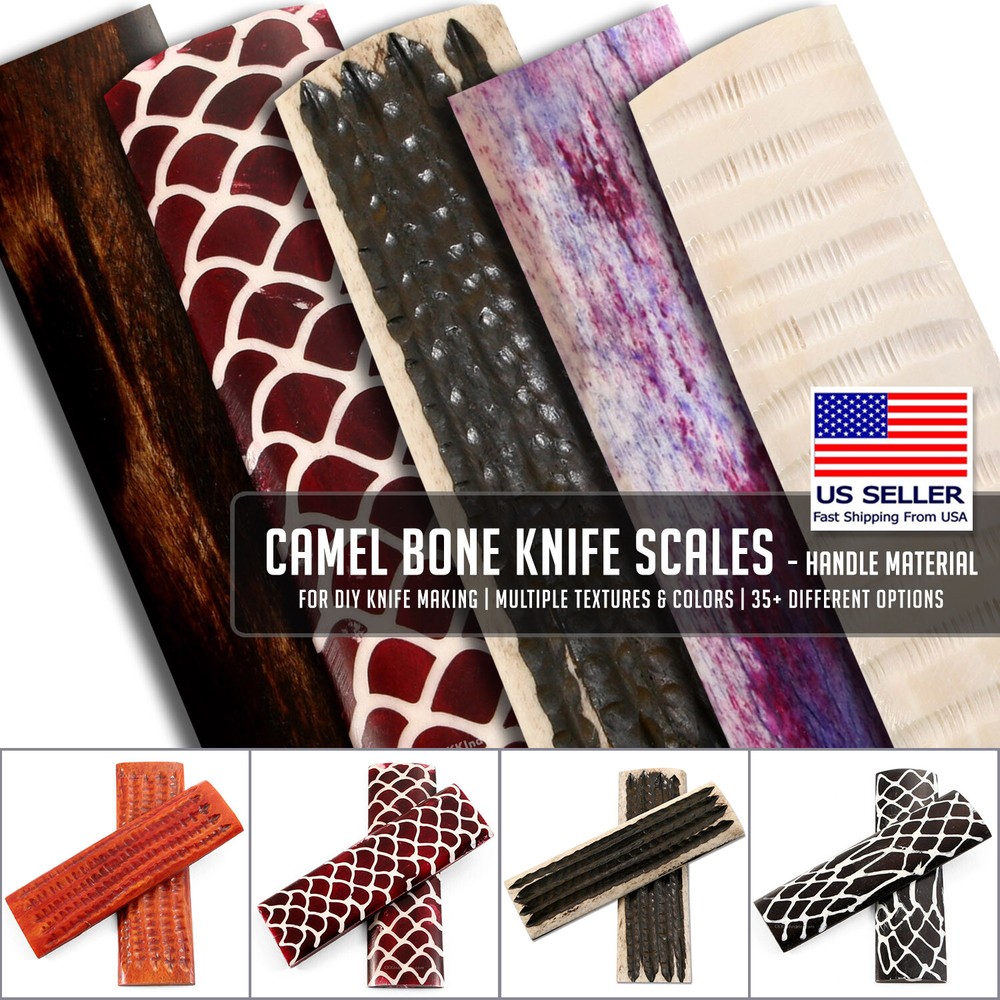 Camel Bone Knife Handle Scales for DIY Knife Making - 35+ Different Options