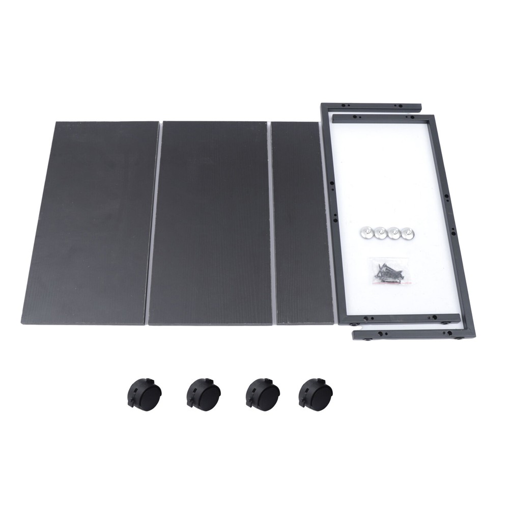 Metal PC Case Desktop Stand Black Iron Frame Holder W/ Rolling Universal Wheels