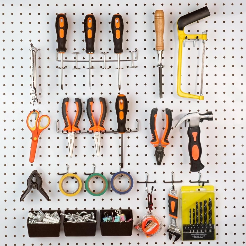 120PCS Heavy-Duty Pegboard Accessory Kit for Ultimate Tool Organization