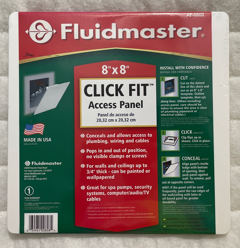 Fluidmaster AP-0808 Click Fit Access Panel For Plumbing, Wiring & Cables Sealed