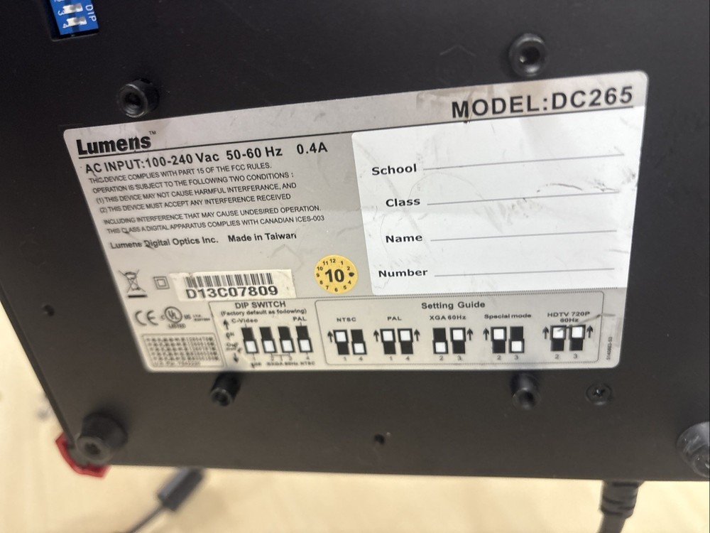 Lumens Ladibug Document Camera Tested Works with AC Adapter Dc211